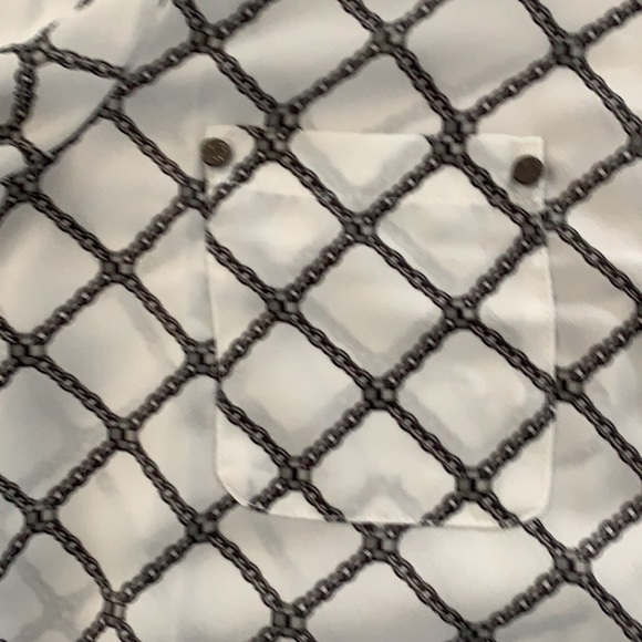 Versace 1969 chainlink blouse with western styling and roll up sleeves - Picture 3 of 8